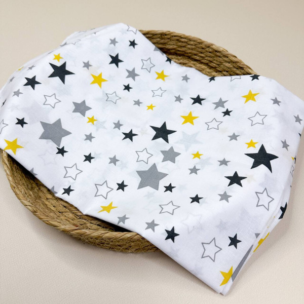 Бавовняна пелюшка · 90×70 см · Біло-жовті зірочки — Babywear