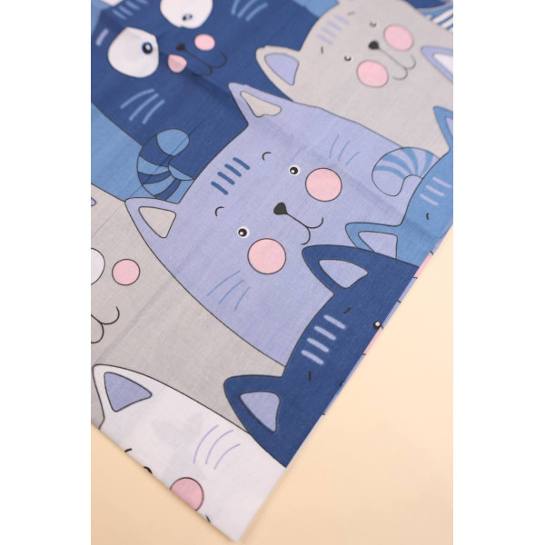 Бавовняна пелюшка · 90×70 см. · Блакитно-сині котики — Babywear