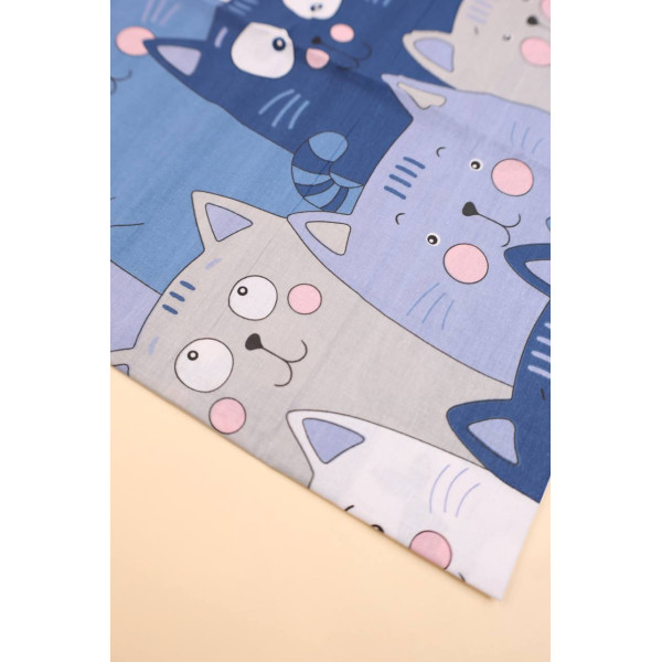 Бавовняна пелюшка · 90×70 см. · Блакитно-сині котики — Babywear