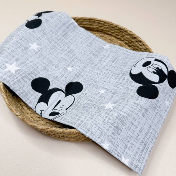 Бавовняна пелюшка · 90×70 см · Сірі Міккі мауси — Babywear