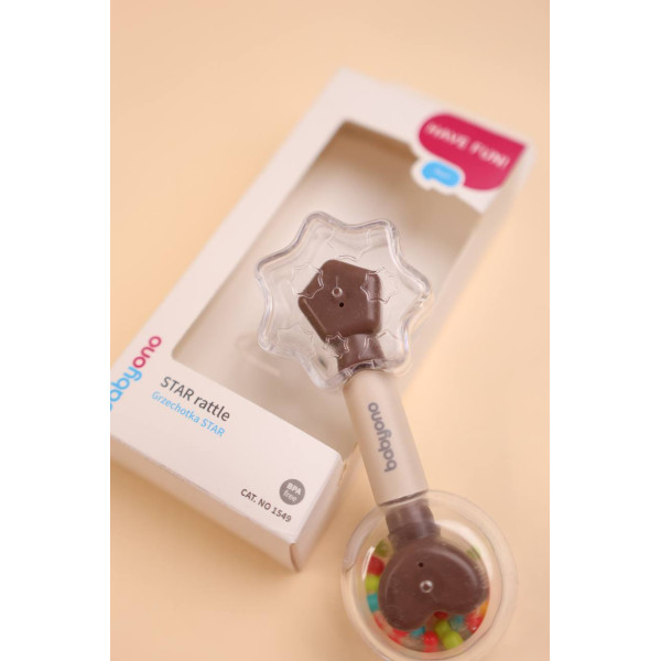 Брязкальце BabyOno Бежева гантеля