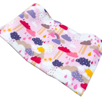 Байкова пелюшка · 80×90 см. · Рожева з хмарками — Babywear