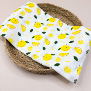 Байкова пелюшка · 80×90 см · Біла з лимонами — Babywear