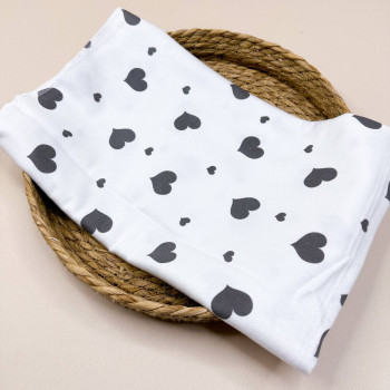 Байкова пелюшка · 80×90 см. · Чорні сердечки — Babywear