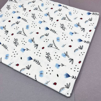 Байкова пелюшка · 80×90 см · Блакитні квіти — Babywear