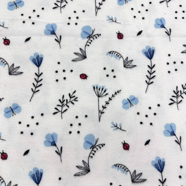 Байкова пелюшка · 80×90 см · Блакитні квіти — Babywear