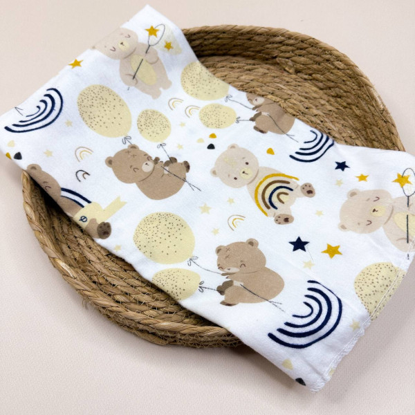 Байкова пелюшка · 80×90 см. · Ведмедики та кульки — Babywear