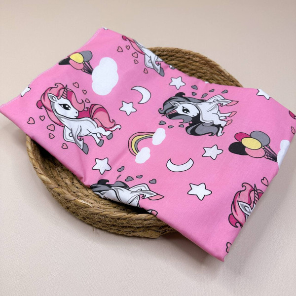 Непромокаюча пелюшка · 80×65 см · Рожева з єдинорогами — Babywear