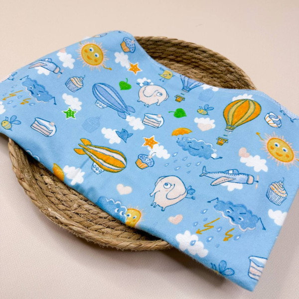 Байкова пелюшка · 70×90 см. · Синя із звірятами — Babywear