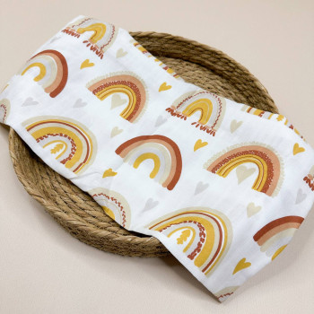 Муслінова пелюшка · 90×80 см. · Бежеві веселки — Babywear