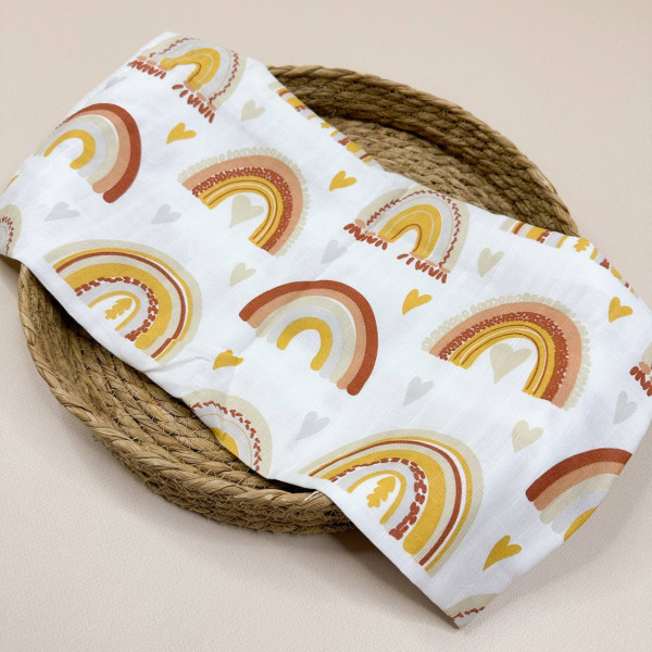 Муслінова пелюшка · 90×80 см. · Бежеві веселки — Babywear