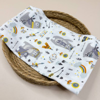 Муслінова пелюшка · 90×80 см. · Сірі ведмедики — Babywear