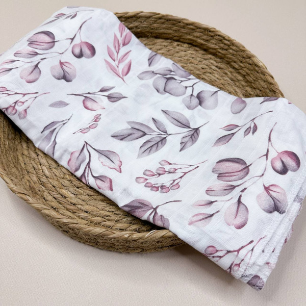 Муслінова пелюшка · 90×80 см. · Бузкові гілочки — Babywear