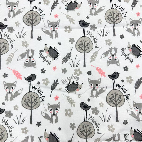 Непромокаюча пелюшка · 60×45 см · Сірі лисички та їжачки — Babywear