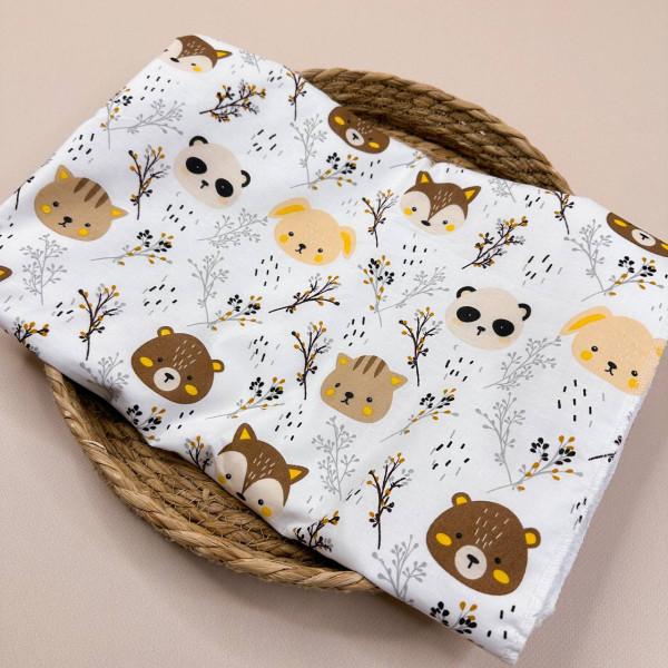 Непромокаюча пелюшка · 60×45 см · Біла тваринки гілочки — Babywear