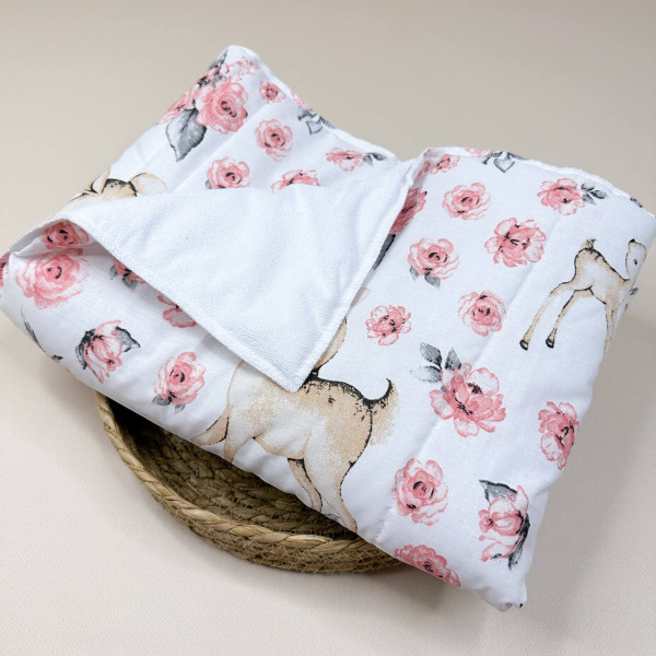 Бавовняна пелюшка · Лами з квіточками · З синтепоном — Babywear