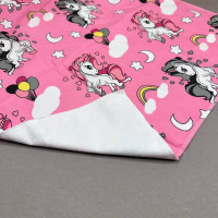Непромокаюча пелюшка · 120×60 см · Рожева з единоріжками — Babywear