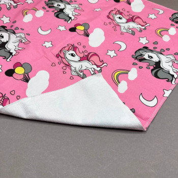 Непромокаюча пелюшка · 120×60 см · Рожева з единоріжками — Babywear