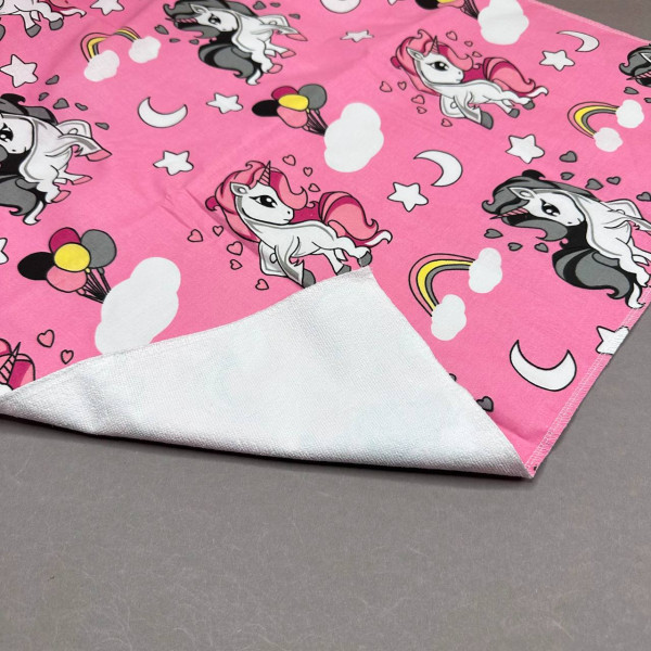 Непромокаюча пелюшка · 120×60 см · Рожева з единоріжками — Babywear