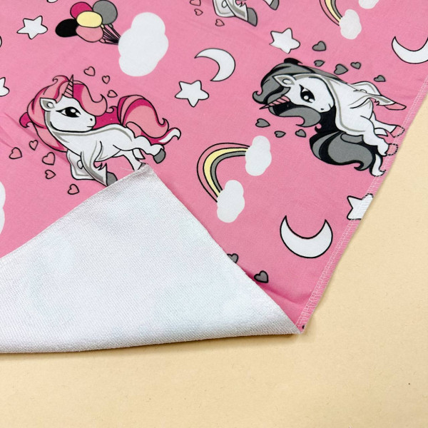 Непромокаюча пелюшка · 120×60 см · Рожева з единоріжками — Babywear