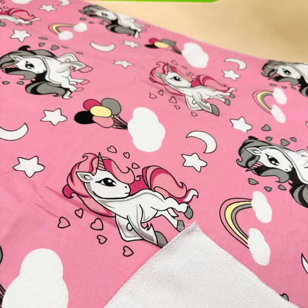 Непромокаюча пелюшка · 120×60 см · Рожева з единоріжками — Babywear