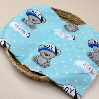 Непромокаюча пелюшка · 60×45 см · Бірюзова ведмедик Boy — Babywear