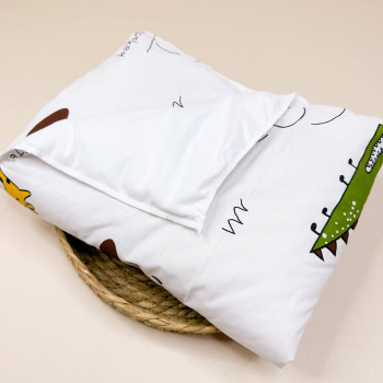Бавовняна пелюшка · Біла з тваринками · З синтепоном — Babywear