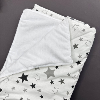 Бавовняна пелюшка · Біла з сірими зірочками — Babywear