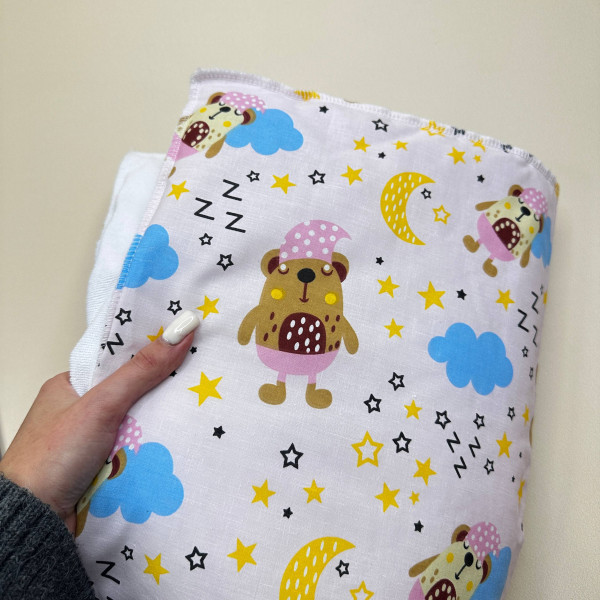 Бавовняна пелюшка · Рожеві ведмедики · З синтепоном — Babywear