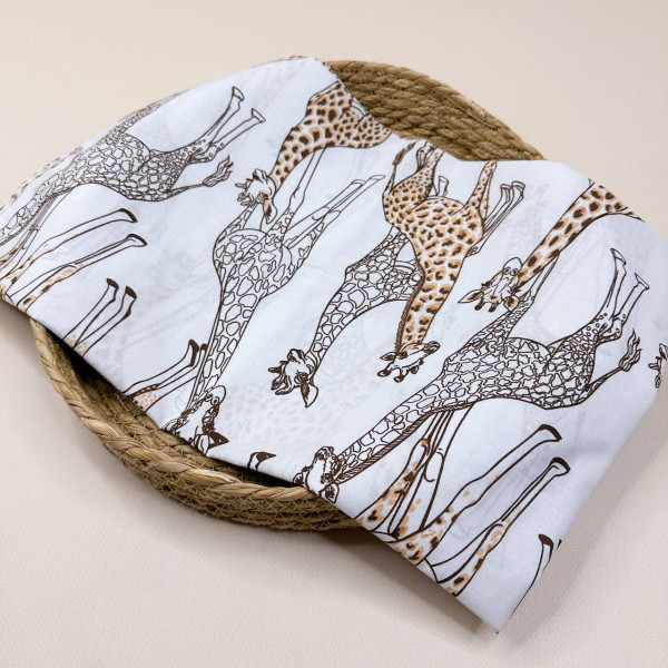 Бавовняна пелюшка · 70×90 см · Чорно-білі та леопардові жирафи — Babywear