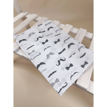 Бавовняна пелюшка · 90×110 см · Сірі вуса — Babywear