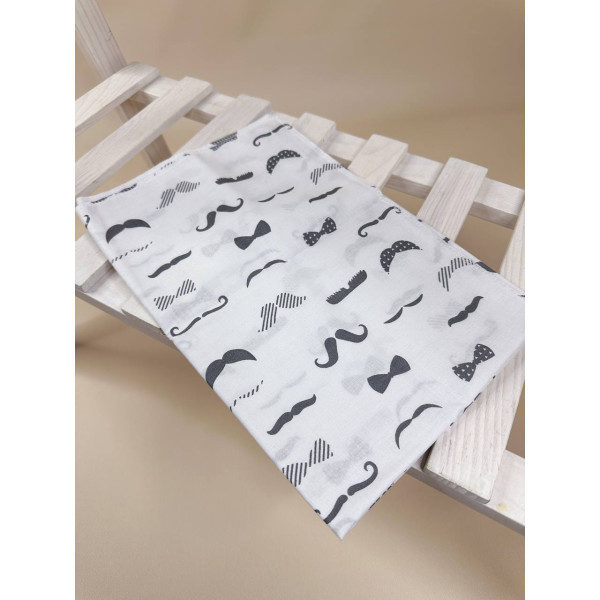 Бавовняна пелюшка · 90×110 см · Сірі вуса — Babywear