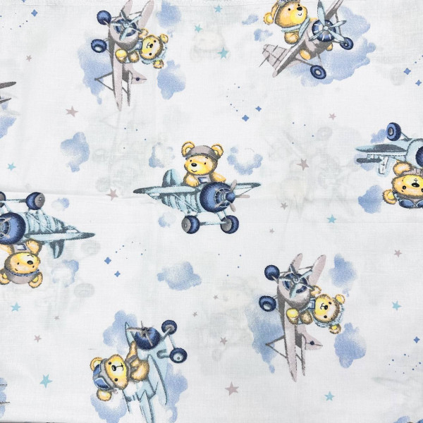 Бавовняна пелюшка · 90×110 см · Ведмедик на синьому — Babywear