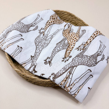 Бавовняна пелюшка · 90×110 см · Чорно-білі леопардові жирафи — Babywear