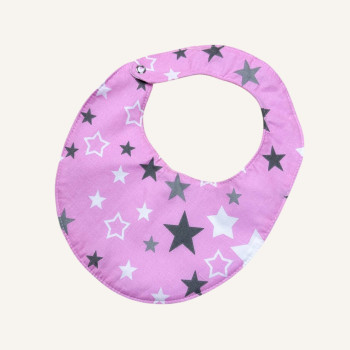 Непромокаючий слинявчик  Рожевий з зірочками