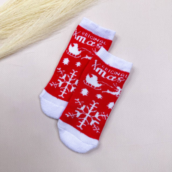 Носочки махрові Новорічні Червоні Original Xmas