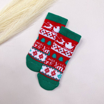 Носочки махрові Новорічні Червоно-зелені Original Xmas