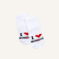 Носочки тонкі бавовняні Білі I love mum&dad
