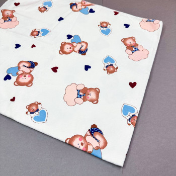 Байкова пелюшка · 70×90 см. · Ведмедики з сердечками — Babywear