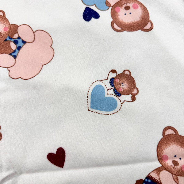 Байкова пелюшка · 70×90 см. · Ведмедики з сердечками — Babywear