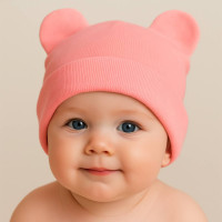 Шапочка з рубчику Рожева EldollBaby