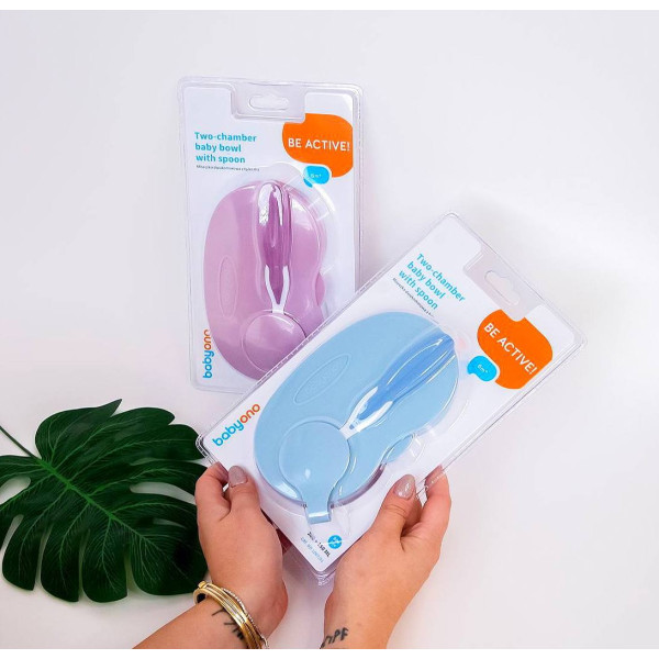 Мисочка з ложечкою двокамерна BabyOno