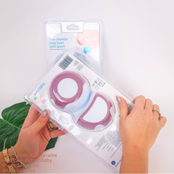 Мисочка з ложечкою двокамерна BabyOno