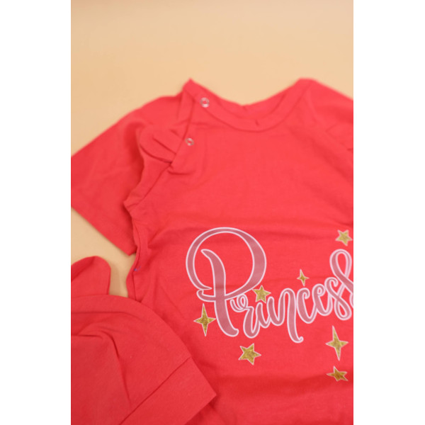 Комплект із куліру боді, шортики, шапочка Кораловий Princess.