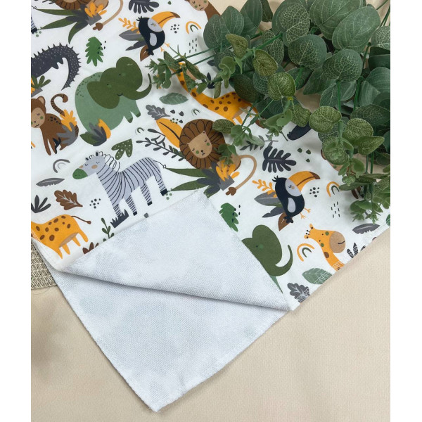 Непромокаюча пелюшка · 60×45 см · Екзотичні тварини — Babywear