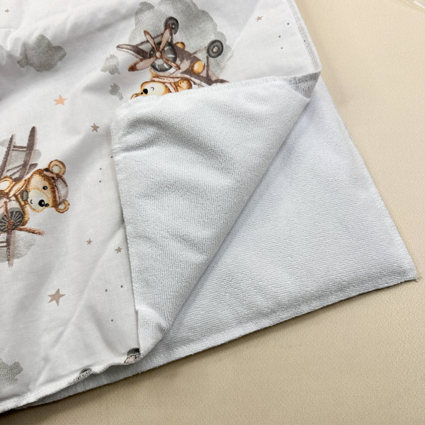 Бавовняна пелюшка · Бежевий ведмедик на літаку — Babywear