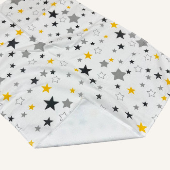 Непромокаюча пелюшка · 120×60 см · Біла з зірками — Babywear