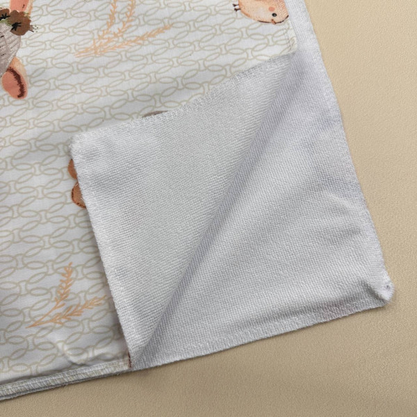 Непромокаюча пелюшка · 80×65 см · Бежева зайчики пташки — Babywear