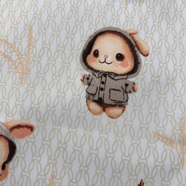 Непромокаюча пелюшка · 80×65 см · Бежева зайчики пташки — Babywear