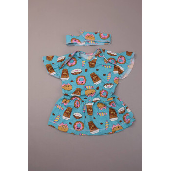 Cукня із куліру Темно-бірюзова з кавою (56–86)